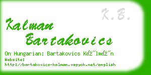 kalman bartakovics business card